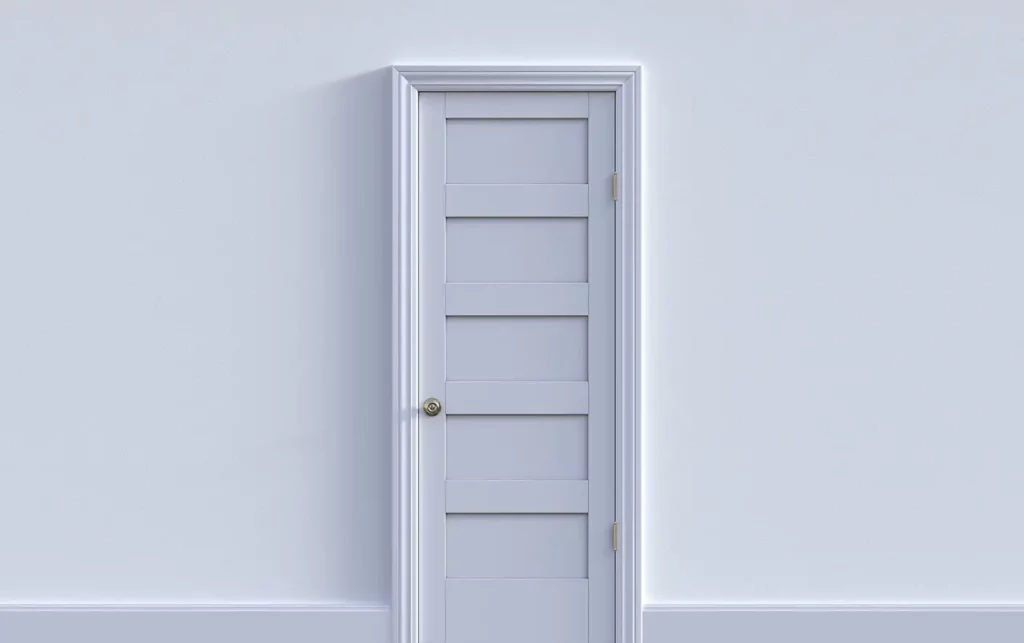 weiße Tür verschlossen